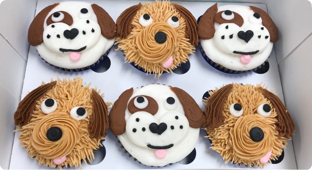 how do you make dog face cupcakes