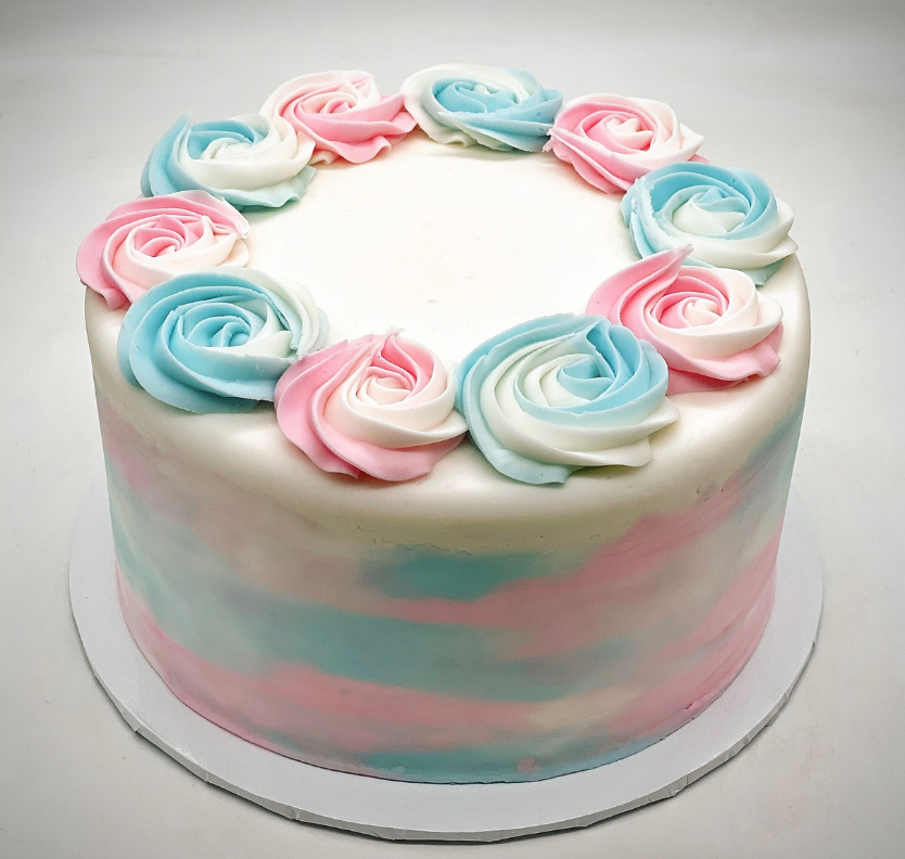 Gender Reveal Pink and Blue Rosettes