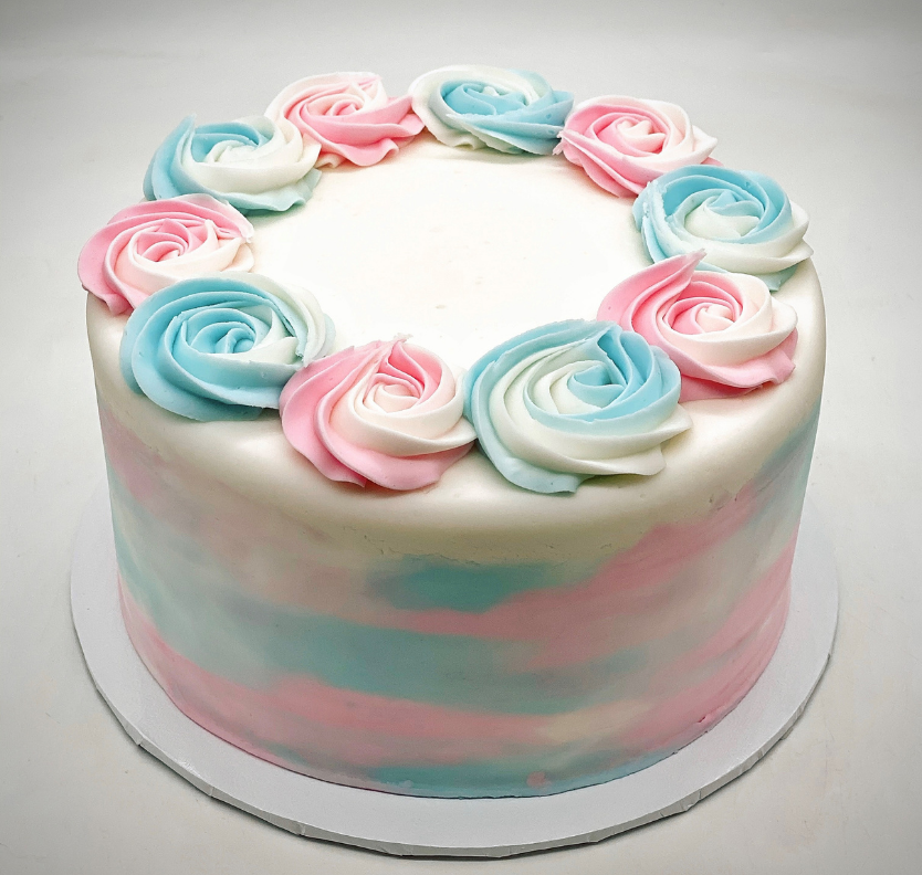 blue and baby pink colour cake design boy and girls cake design - YouTube